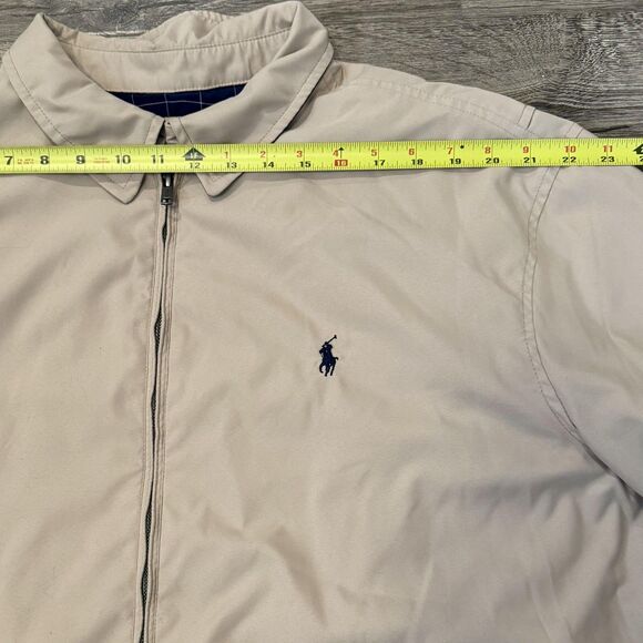 Polo Ralph Lauren Harrington Jacket Mens 2XL tan plaid Classic Zip Up pony logo - Picture 8 of 12